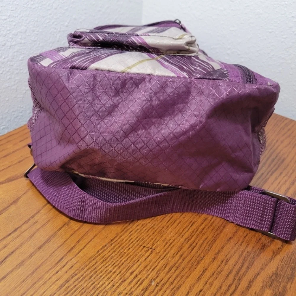 Thirty-One Sling Crossbody Purple & Gray EUC